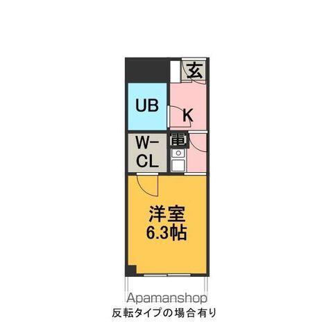 グランティ桑名(1K/8階)の間取り写真