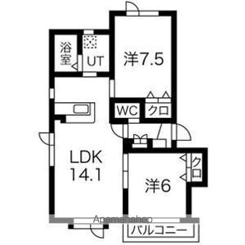 CALM HOUSE Ⅰ (2LDK/1階)の間取り写真