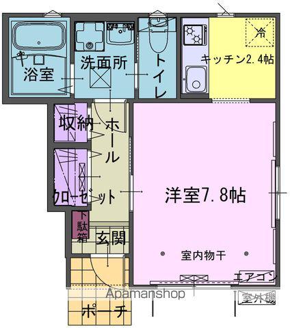 ERDE C(1K/1階)の間取り写真