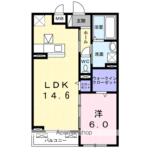 メゾンクロレ Ⅱ(1LDK/2階)の間取り写真