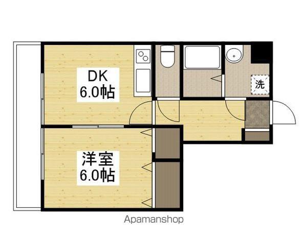 CREA雄徳山(1DK/1階)の間取り写真