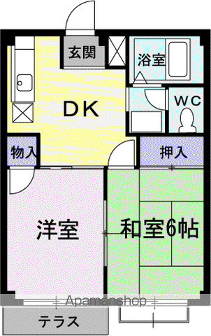 エクセル牟礼(1LDK/1階)の間取り写真
