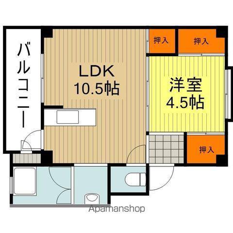 ビレッジハウス田島2号棟(1LDK/1階)の間取り写真