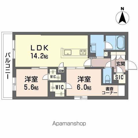 シャーメゾン エスポア ヒルズ(2LDK/2階)の間取り写真