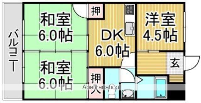 リバーサイド室見(3DK/6階)の間取り写真