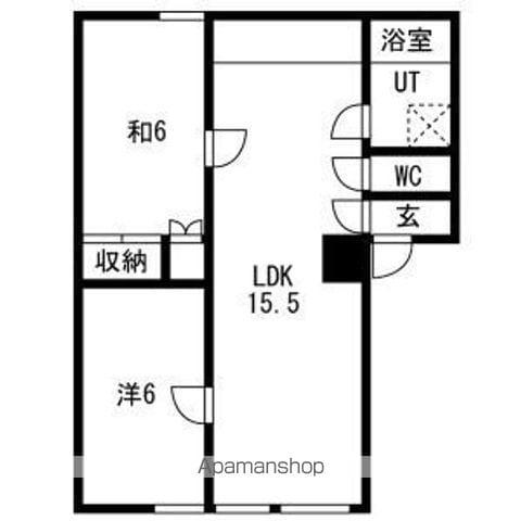 北栄ハイツC(2LDK/3階)の間取り写真