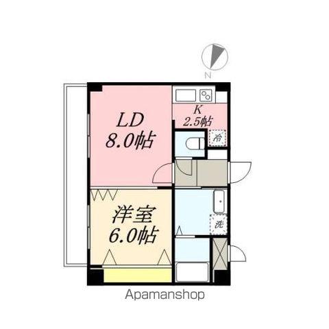 パルティール・港町(1LDK/2階)の間取り写真
