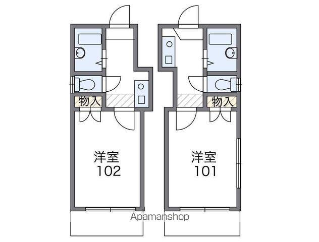 ロイヤル迫戸町(1K/2階)の間取り写真
