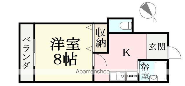 えちぜん鉄道三国線 福大前西福井駅 徒歩11分 3階建 築30年(1K/2階)の間取り写真
