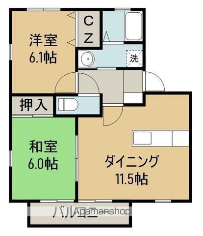 フォブールかたばみ(2LDK/2階)の間取り写真