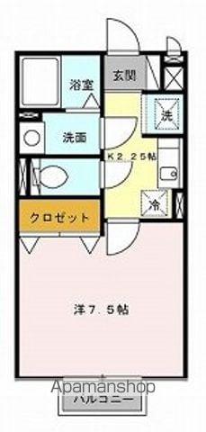 カジュプレーン(1K/2階)の間取り写真
