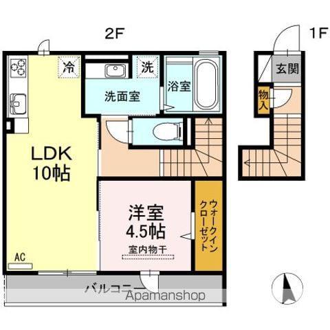 ブラン惣利(1LDK/2階)の間取り写真
