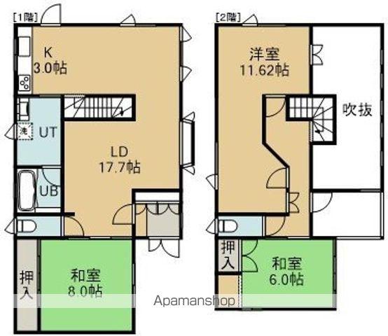 北海道北斗市 2階建 築31年(3LDK)の間取り写真