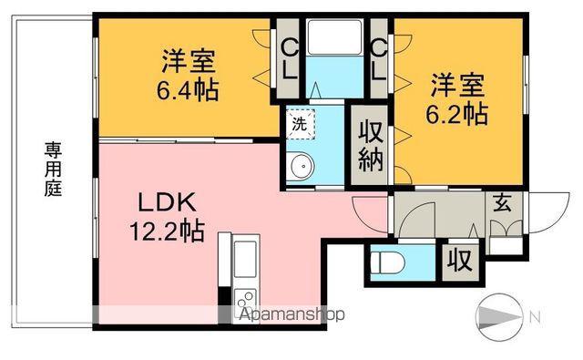 シャーメゾン万々Ⅰ(2LDK/1階)の間取り写真