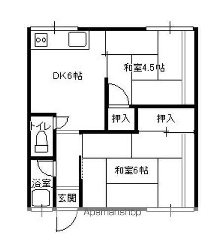 此原実兼アパート(2DK/2階)の間取り写真
