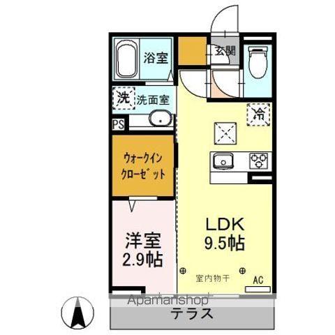 グランテラス上郷(1LDK/1階)の間取り写真