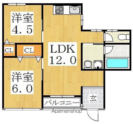 SAKAI南田辺ハイツ南棟(2LDK)の間取り写真
