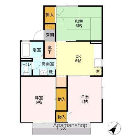 サンハイツ中島(3DK/1階)の間取り写真