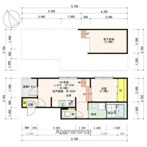 メゾン・ド・サントリナ(1LDK/1階)の間取り写真