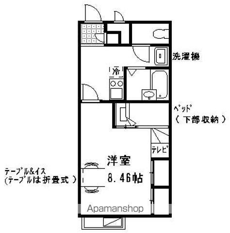 レオパレスボヌール(1K/1階)の間取り写真