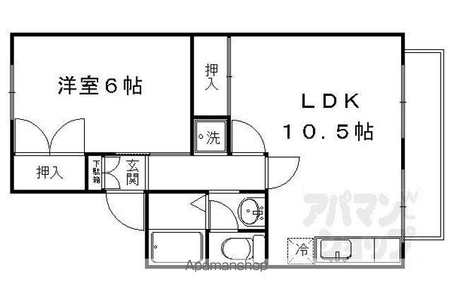 セジュール山ノ森(1LDK/2階)の間取り写真