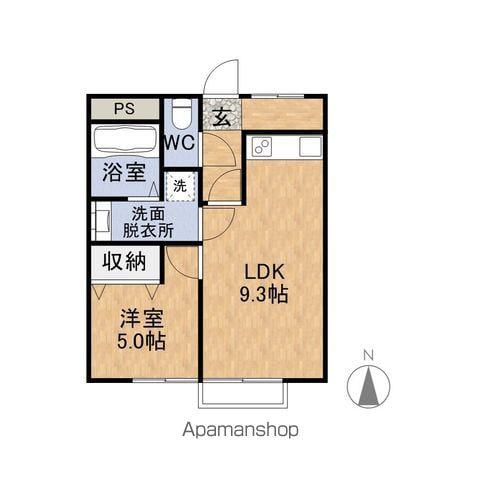 LIEN(1LDK/2階)の間取り写真