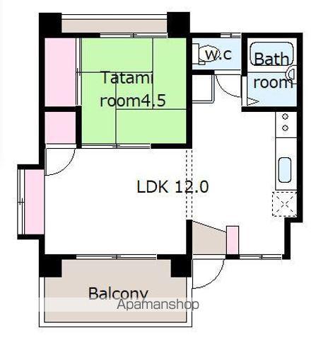 サンハイツマンション(2DK/3階)の間取り写真