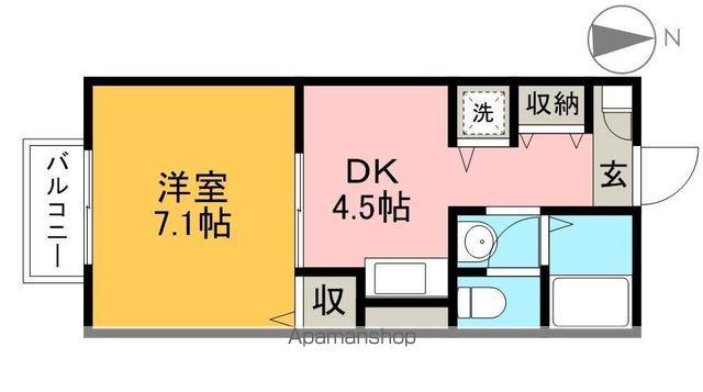 リバーサイド33(1DK/2階)の間取り写真