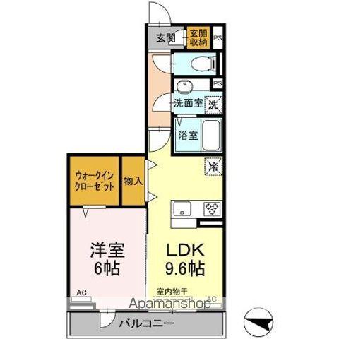 エクセリア上鷺宮Ⅱ(1LDK/2階)の間取り写真