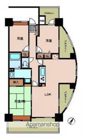 シーブリーズ東原壱番館(3LDK/11階)の間取り写真