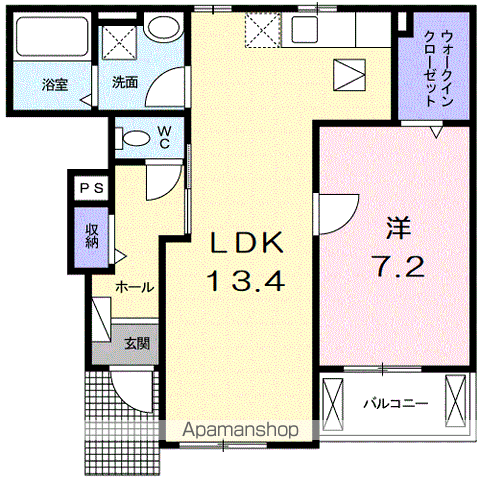 コーポ勢多七番館(1LDK/1階)の間取り写真