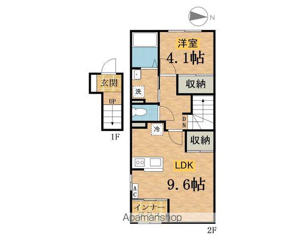 ファシノ(1LDK/2階)の間取り写真