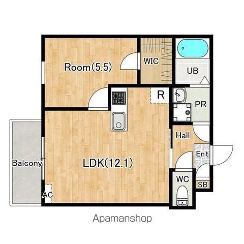 ジーメゾン名古屋楠味鋺アノリス(1LDK/2階)の間取り写真