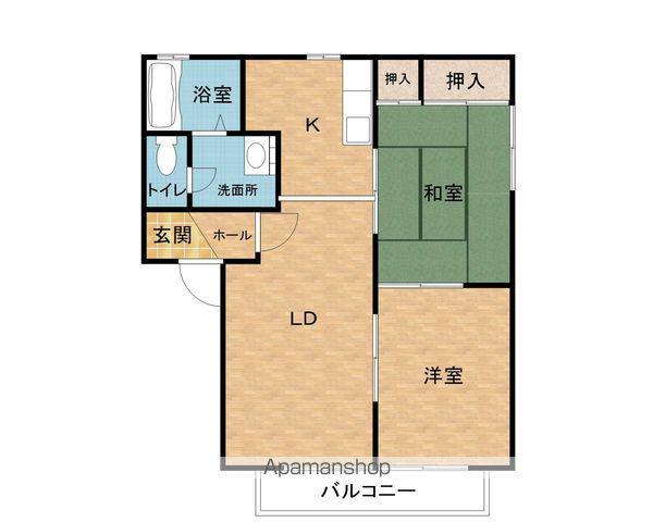 フロンティア1.2.3.4(2LDK/2階)の間取り写真