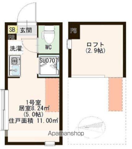 クラッセ小岩(ワンルーム/2階)の間取り写真