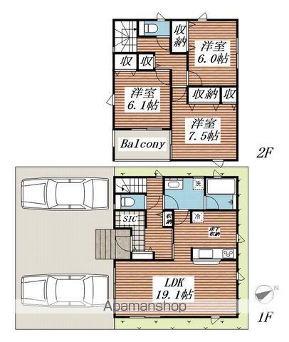 東武鉄道野田線 川間駅 徒歩8分 2階建 築1年(3LDK)の間取り写真