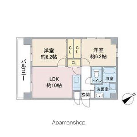 ブランメゾン辻本通(2LDK/1階)の間取り写真