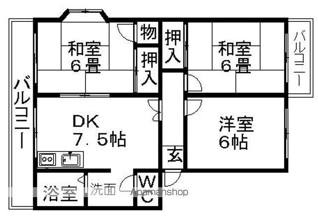 エクセルみどり(3DK/4階)の間取り写真