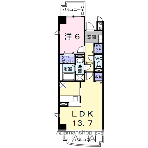 コーディアル さくら(1LDK/2階)の間取り写真