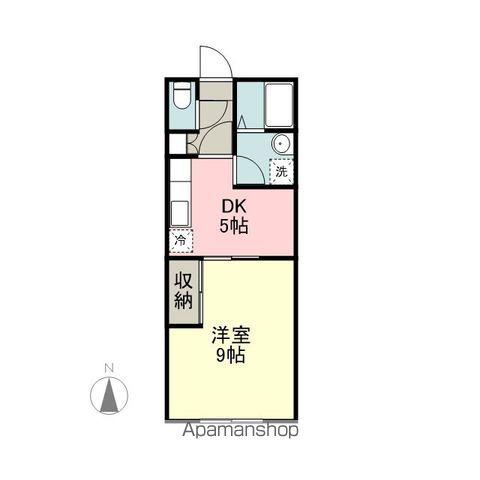 エイペックス2(1DK/1階)の間取り写真