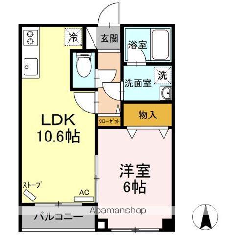 ザ・ガーデンYAMANOTE(1LDK/2階)の間取り写真