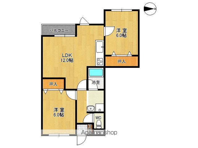 フローレンス1(2LDK/4階)の間取り写真