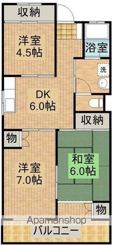 コーポ第一(3DK/2階)の間取り写真