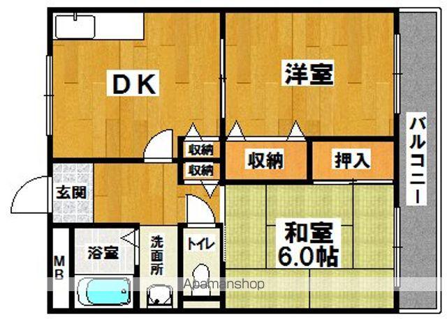 ロータリービルド南花田(2DK/3階)の間取り写真