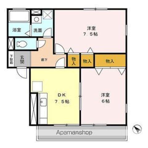 コゥジィーコート(2DK/2階)の間取り写真