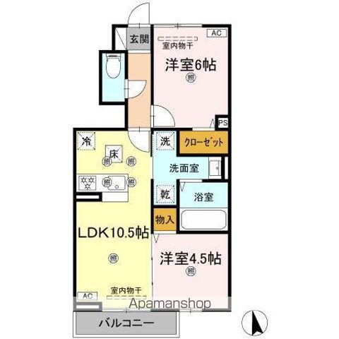 ペガサスルーチェ(2LDK/1階)の間取り写真