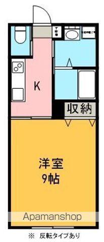 ビエナ山口F棟(1K/2階)の間取り写真