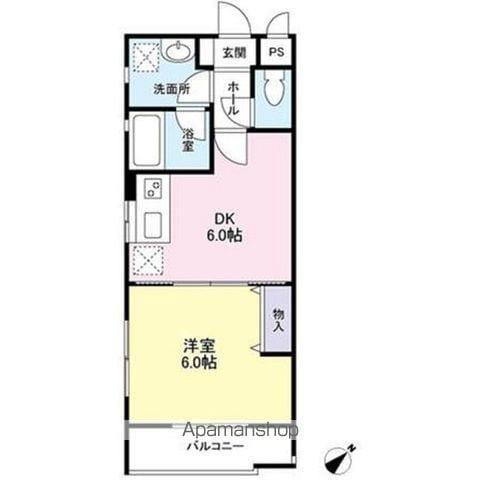 プレミール松庵(1DK/1階)の間取り写真