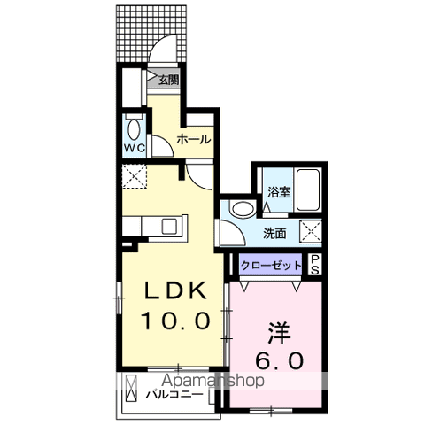 サン・ルミエールC(1LDK/1階)の間取り写真