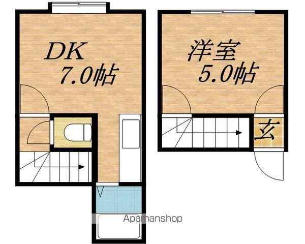 リバティ(1DK/2階)の間取り写真